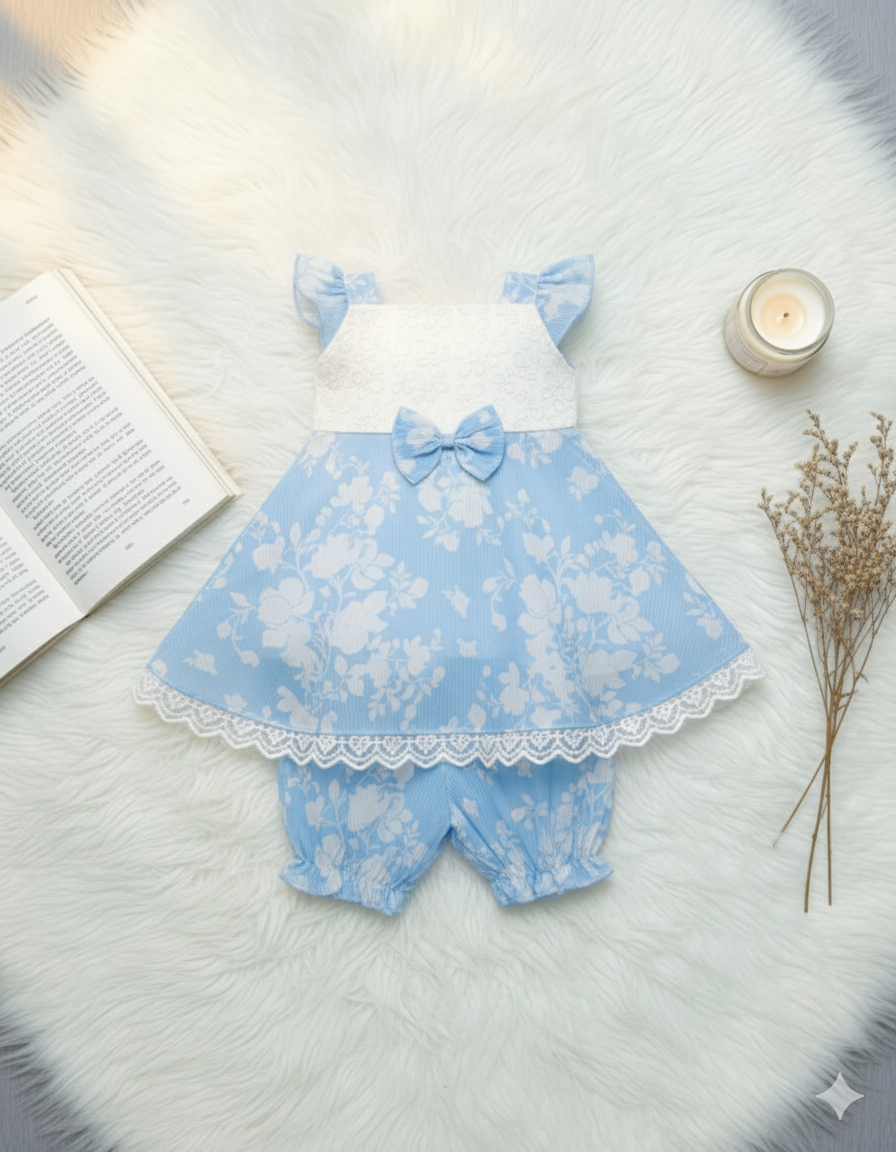 Blue White Printed Jacquard Chiffon Plus Chicken Fabric