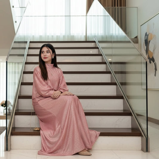 Pink Glitter 'Moonlight Shimmer' cape and maxi two-piece set