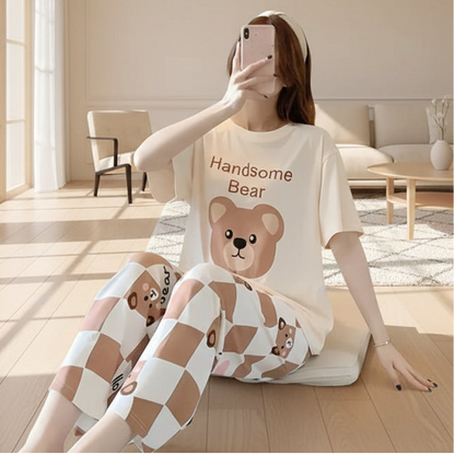 Handsome Bear Printed Night Suit