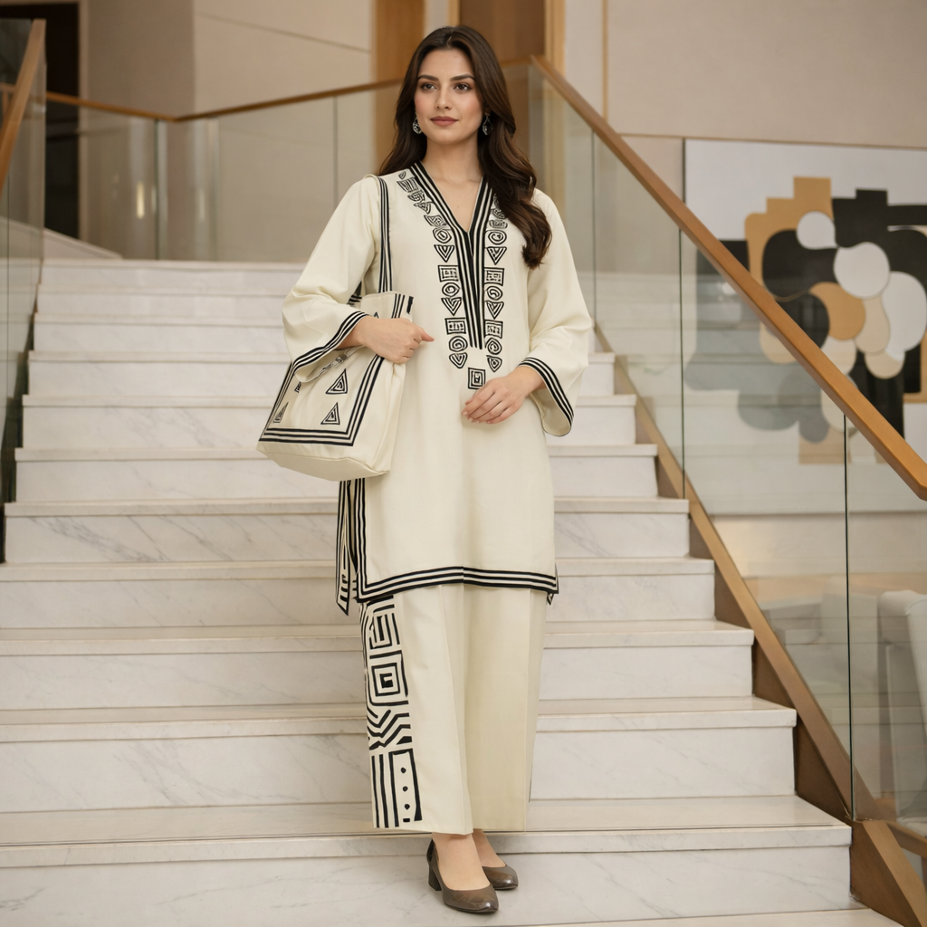Stylish Printed Stitched 2pc With Free Bag