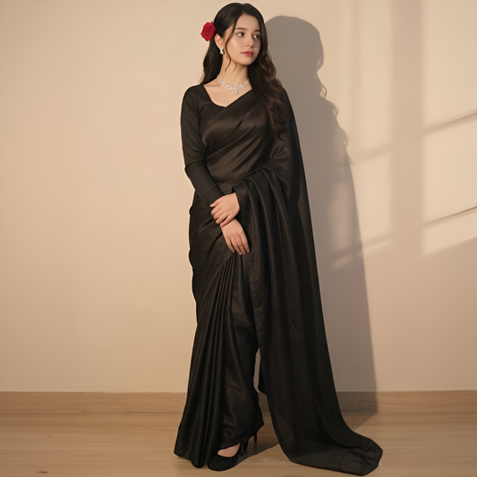Silk Saree Stitched With Matching Blouse