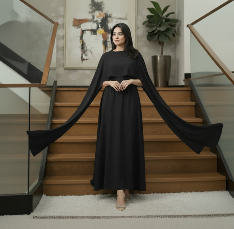 Chiffon Cape Flora Maxi with Trouser