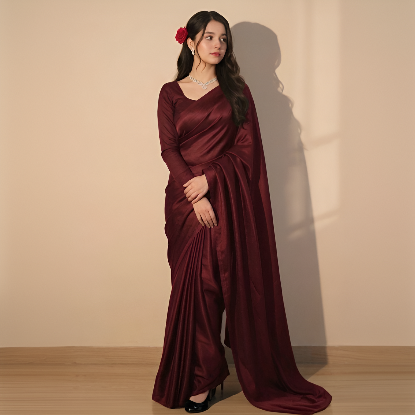 Silk Saree Stitched With Matching Blouse
