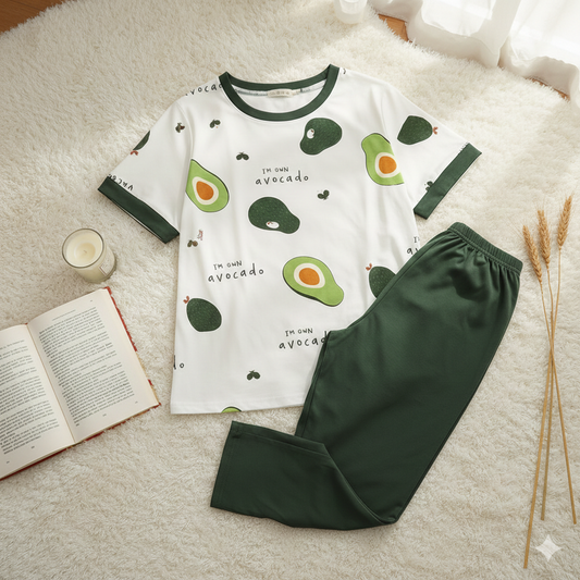 Avocado Print Nightwear Set for Women S-XL