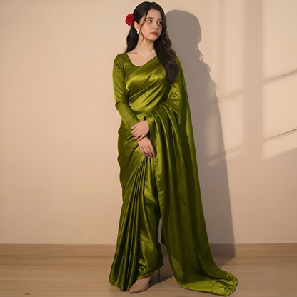 Silk Saree Stitched With Matching Blouse