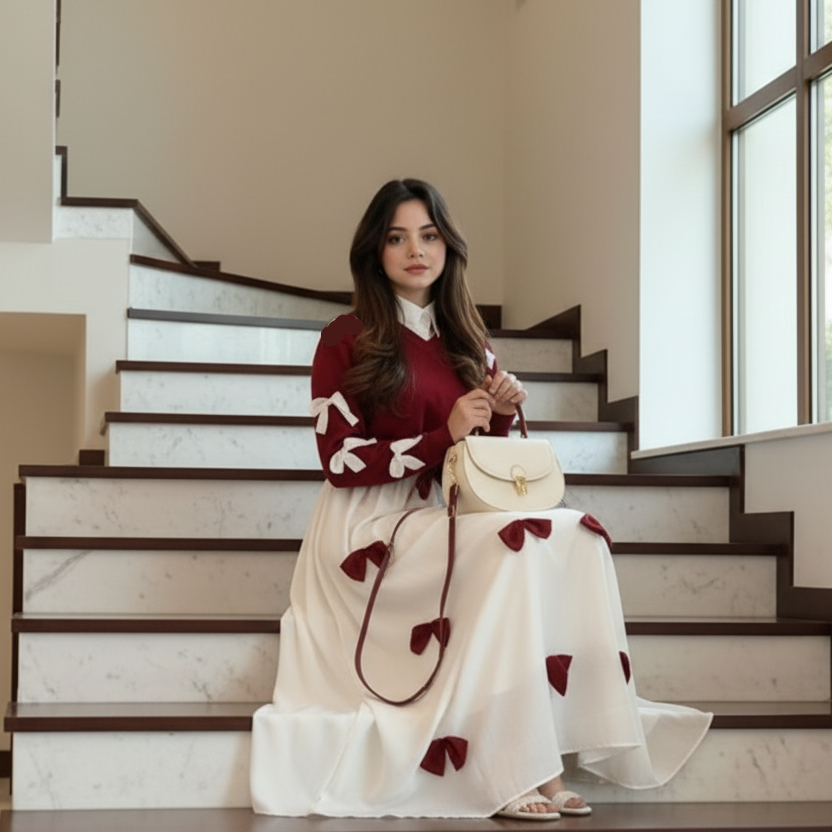 Marhoon Bow Maxi 2-Piece Set