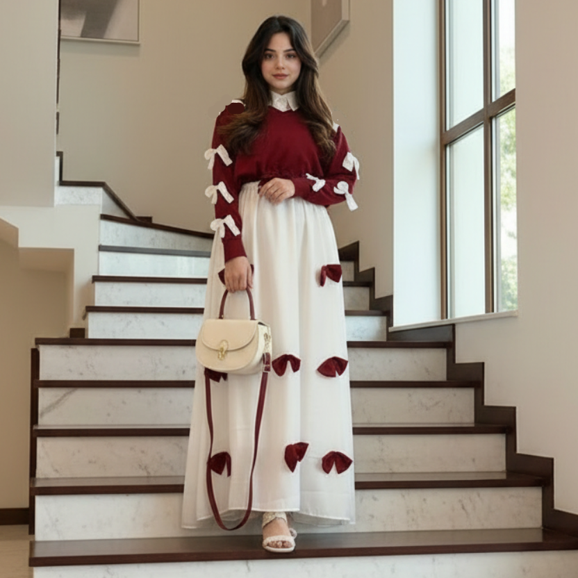 Marhoon Bow Maxi 2-Piece Set