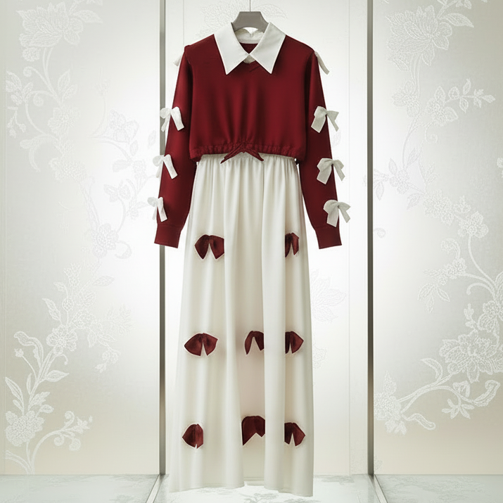 Marhoon Bow Maxi 2-Piece Set