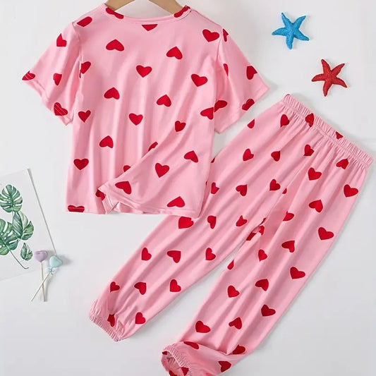 Pink Heart with Pajama Printed