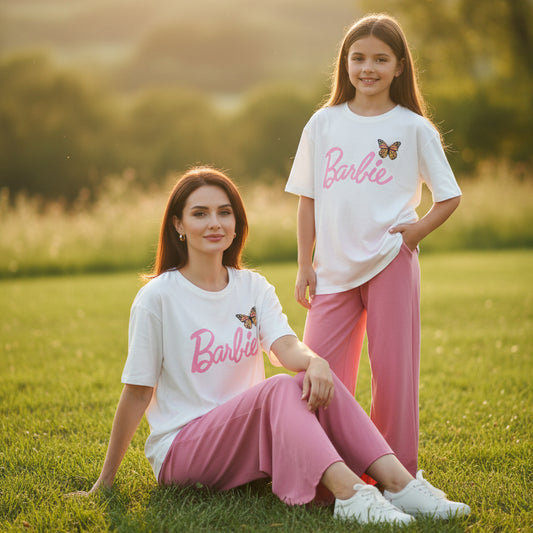 Barbie Printed T-Shirt & Trouser Nightwear Set for Girls & Women 7-14 / S-XL