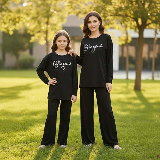 Blessed Printed T-Shirt & Trouser Nightwear Set for Girls & Women 7-14 / S-XL