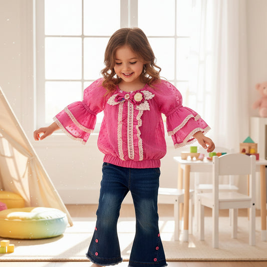 Purple Shirt Designing Chiffon Paint Blue Lycra Denim