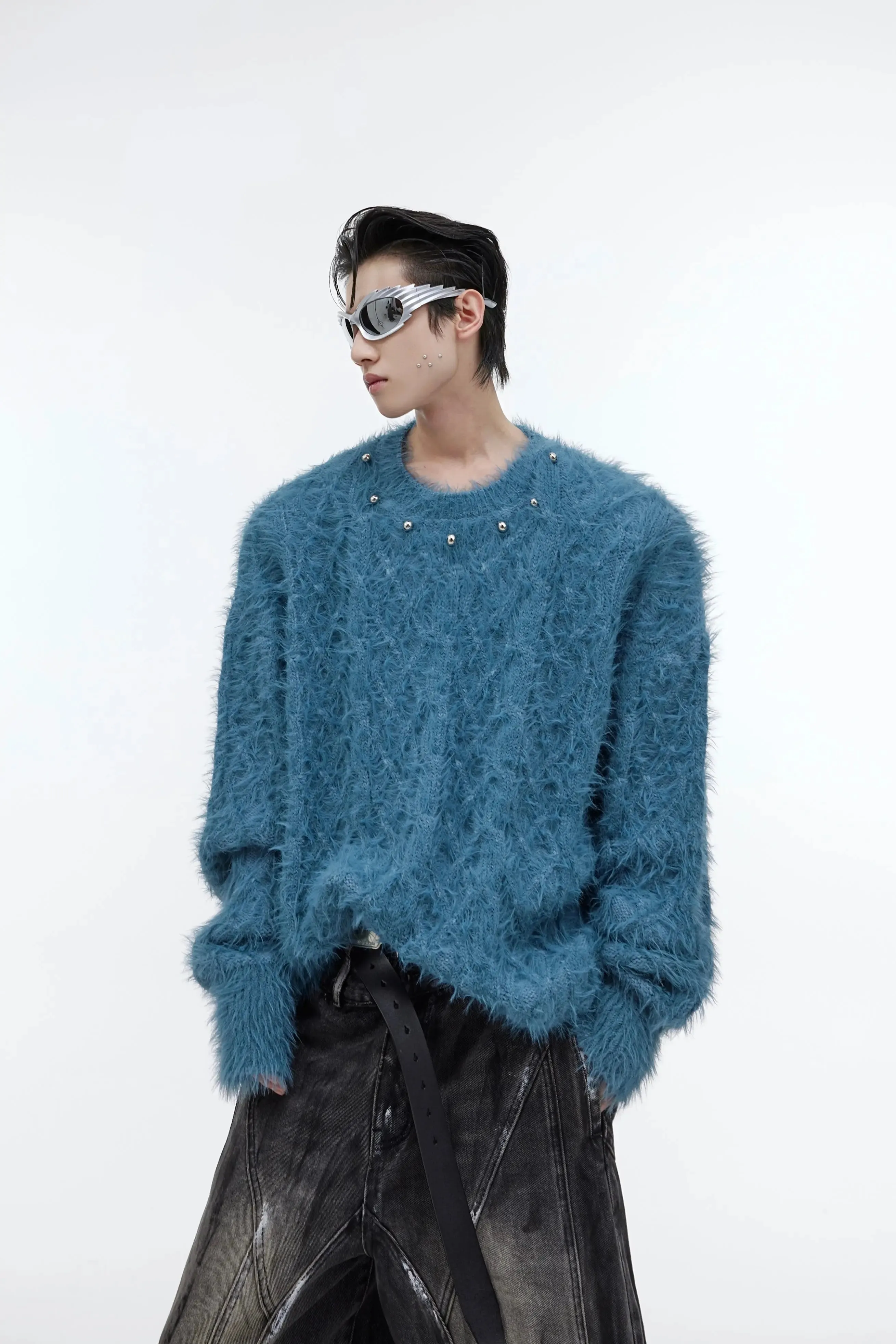 【23s September.】Solid Color Metallic Button Knitted Sweater