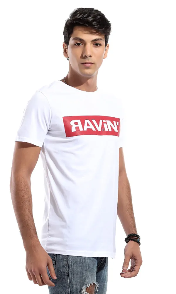 47210 Logo Printed Half Sleeves T-shirt - White