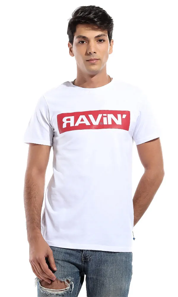 47210 Logo Printed Half Sleeves T-shirt - White