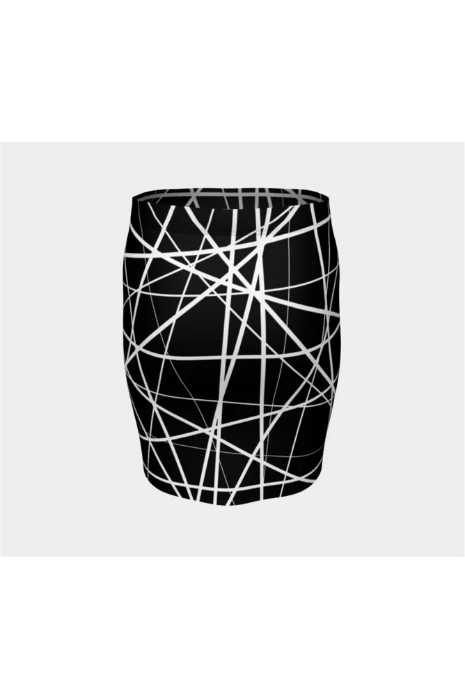 Abstract Lines Fitted Skirt