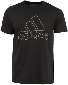 adidas Men's Crew-Neck Badge of Sport Tiny Type Tee, Black, M