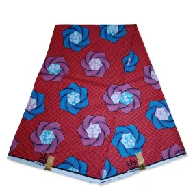 African fabric Super Wax - Red Swirl