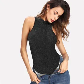 ALL THAT GLITTERS —MOCK TURTLENECK BODYSUIT