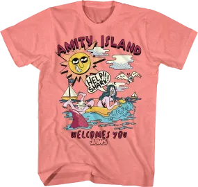 Amity Island Welcomes You Illustration Jaws T-Shirt