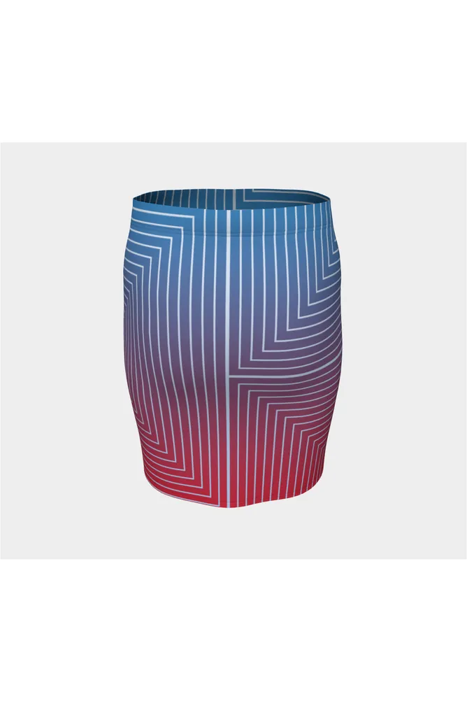 Anaglyphic Matrix Fitted Skirt