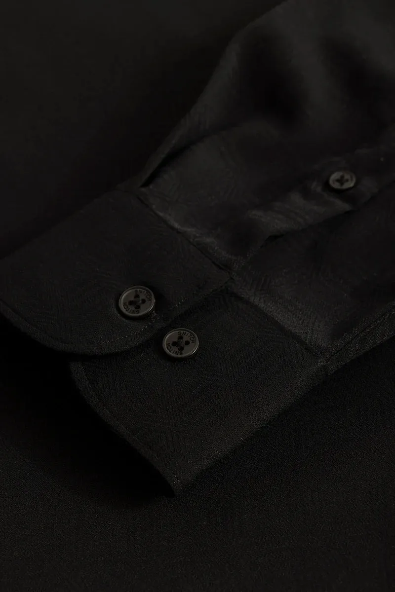 Anselmo Black Self-Design Shirt