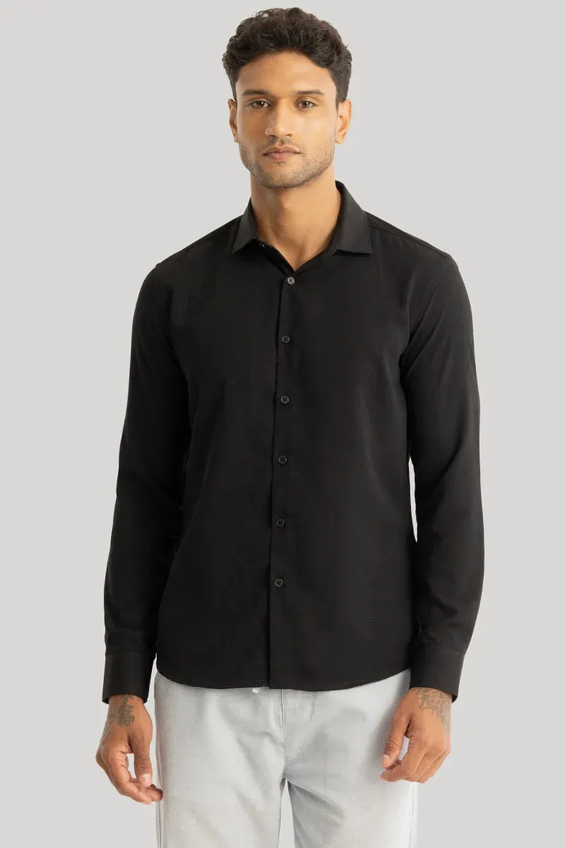 Anselmo Black Self-Design Shirt