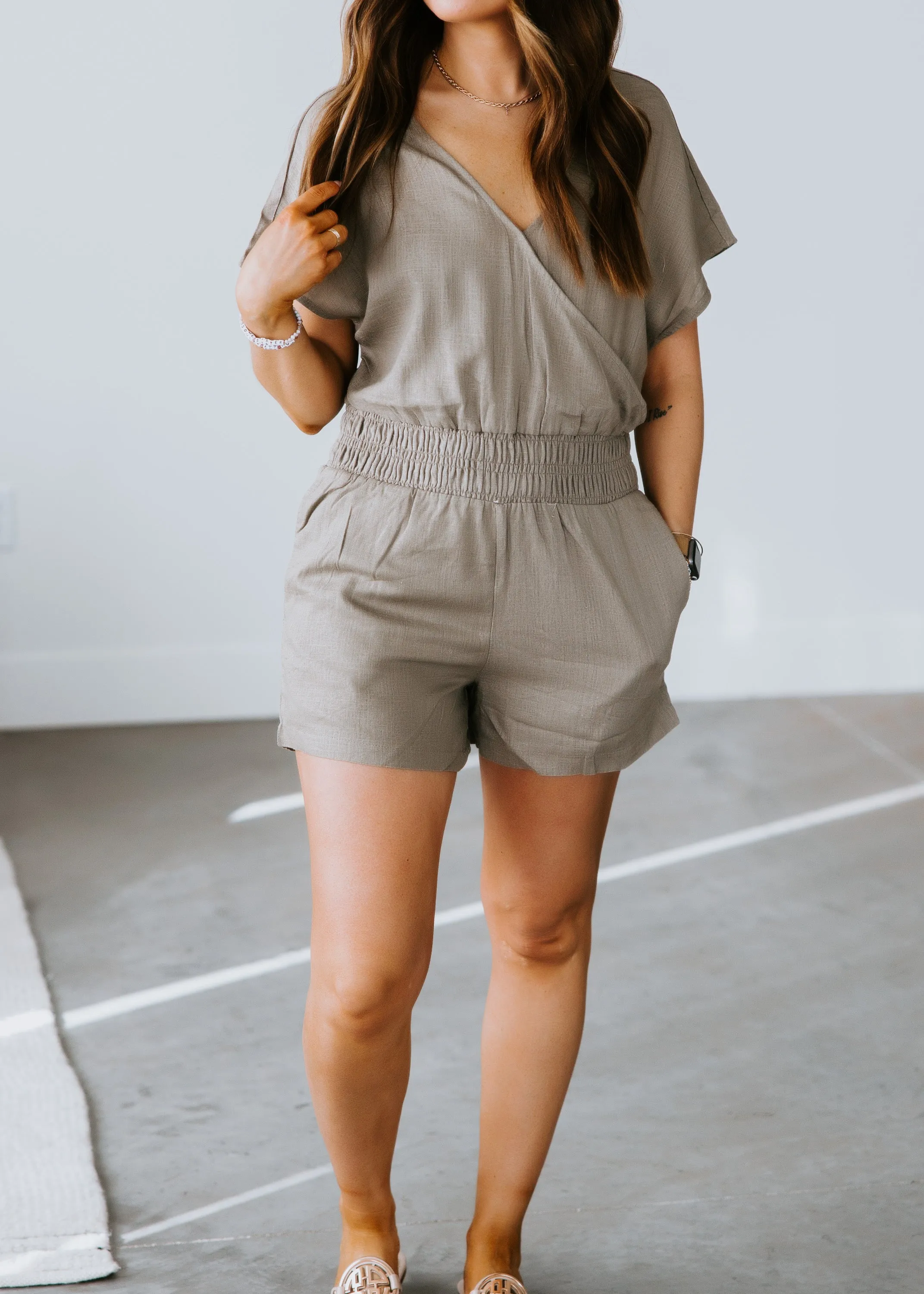 Augusta Smocked Waist Romper