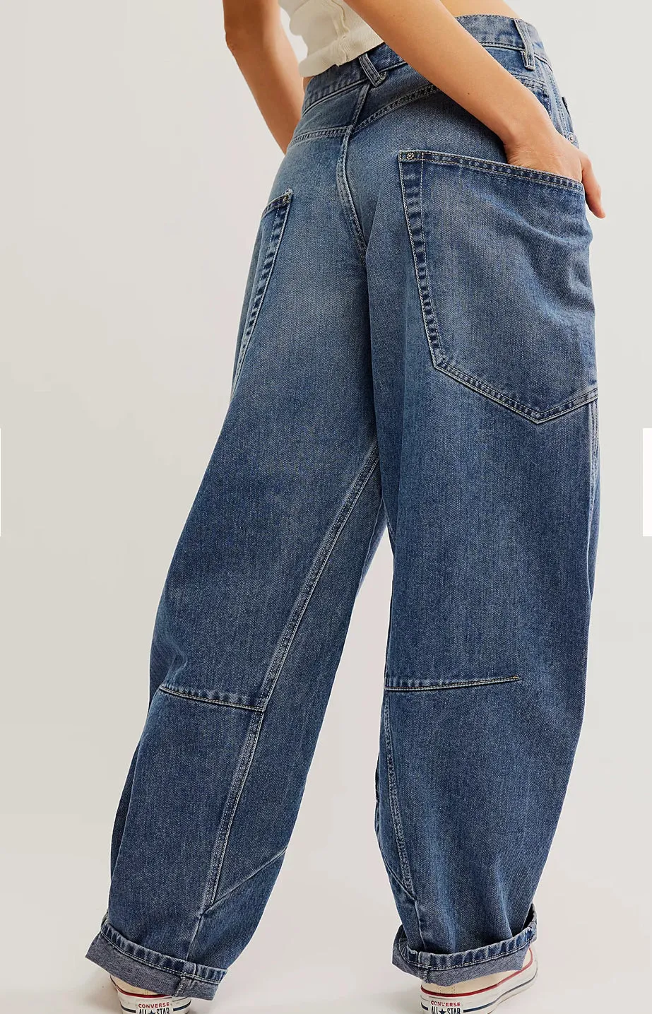 Barrel jean long cut Beatrix indigo