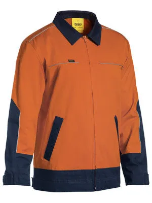 Bisley Two Tone Hi Vis Liquid Repellent Cotton Drill Jacket BJ6917