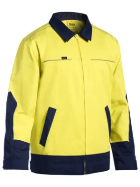 Bisley Two Tone Hi Vis Liquid Repellent Cotton Drill Jacket BJ6917