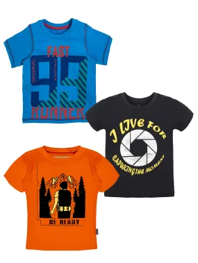 Boys Round Neck Half Sleeve Tee Pack of 3