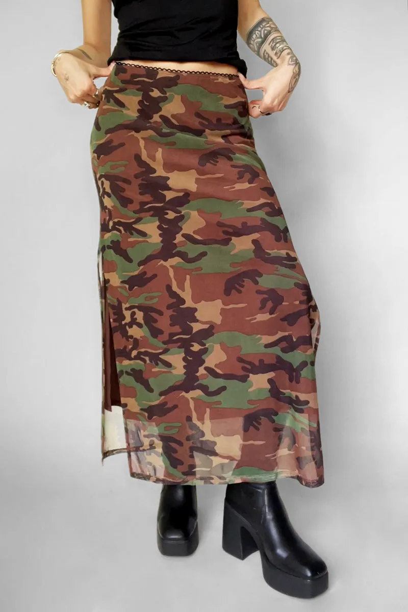 Camo Veil Mesh Skirt