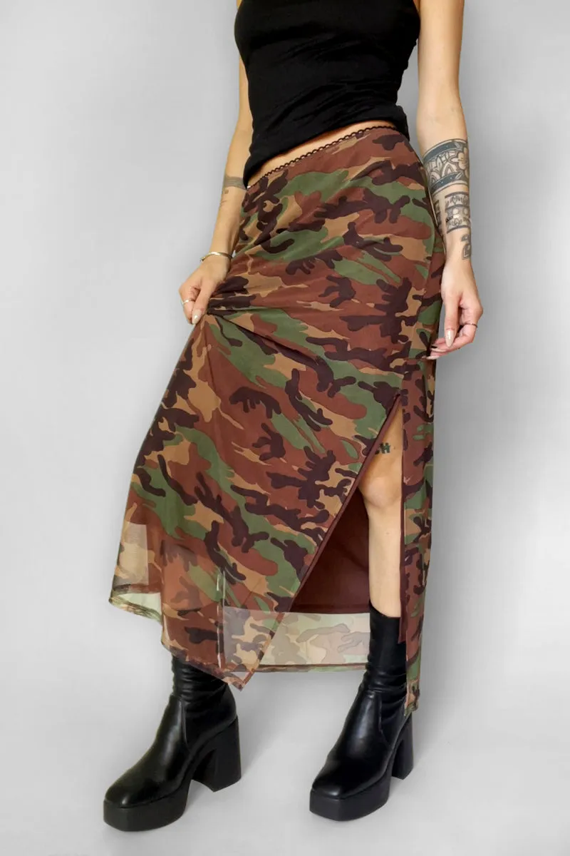 Camo Veil Mesh Skirt