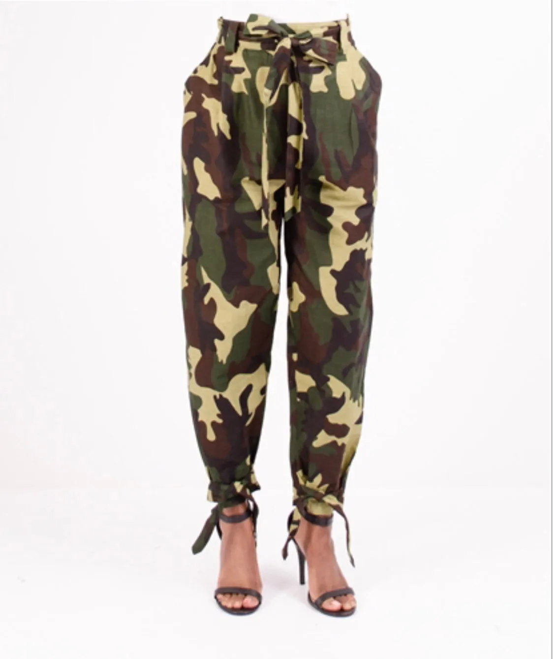 Camouflage Belted Joggers