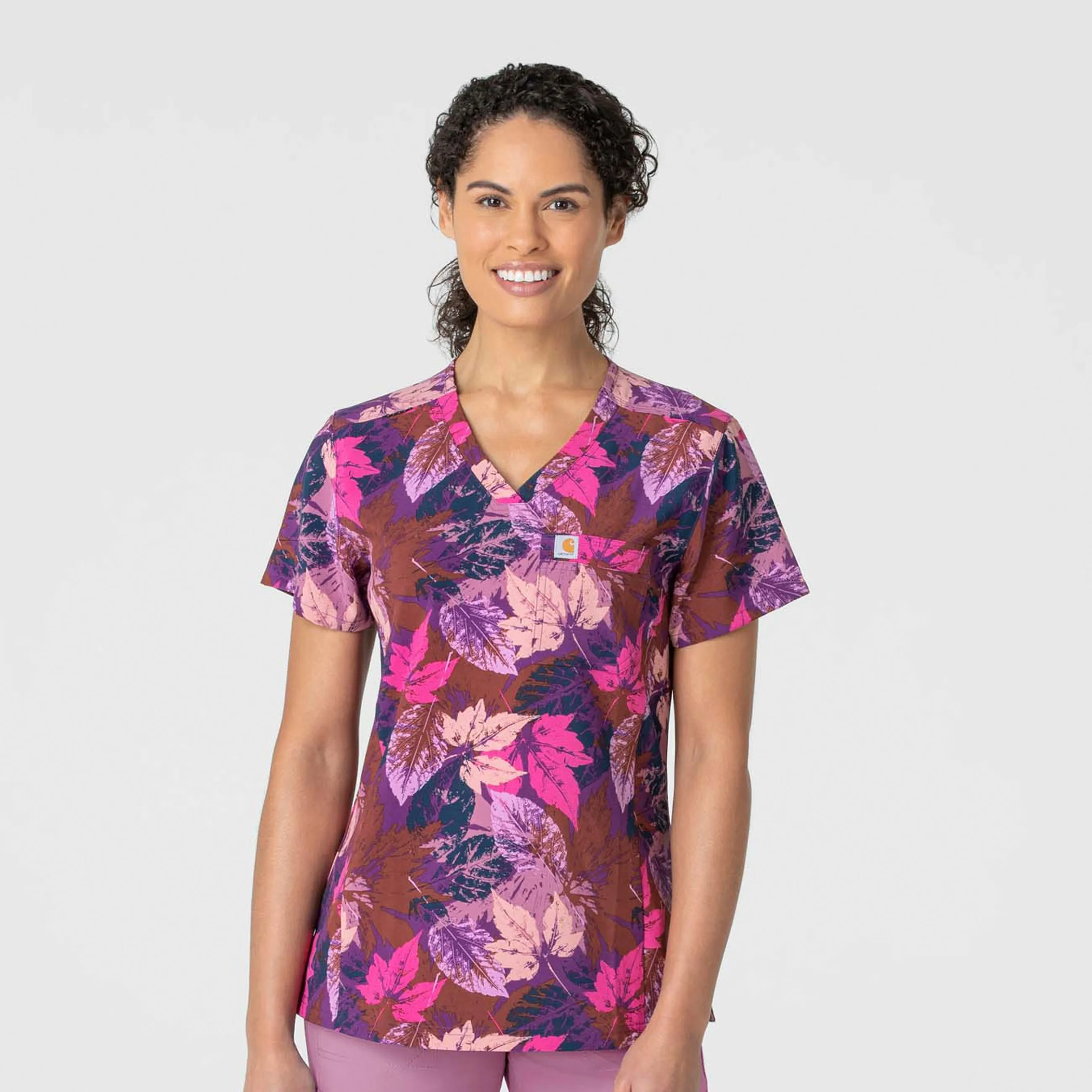 Carhartt Women's Print Tuck-In Scrub Top - Fall Foliage