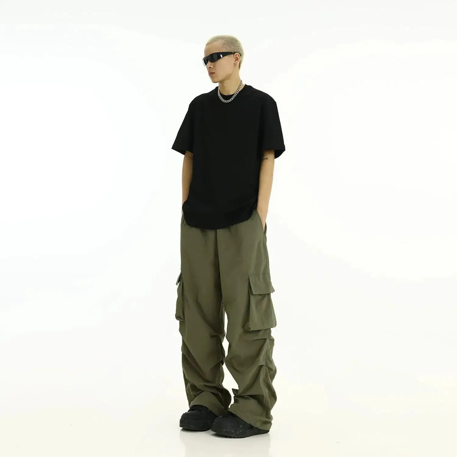 Casual Loose Pleated Cargo Pants