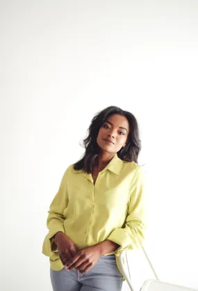 Chartreuse Button Down Blouse