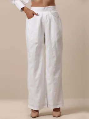 Cotton White Pineapple High Waist Pant