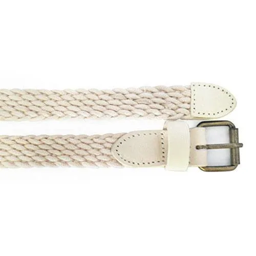 DANNY - Women's Cream Beige Cotton Woven Belt