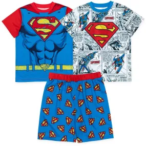 DC Comics Justice League Superman Cosplay Pajama Shirts and Shorts