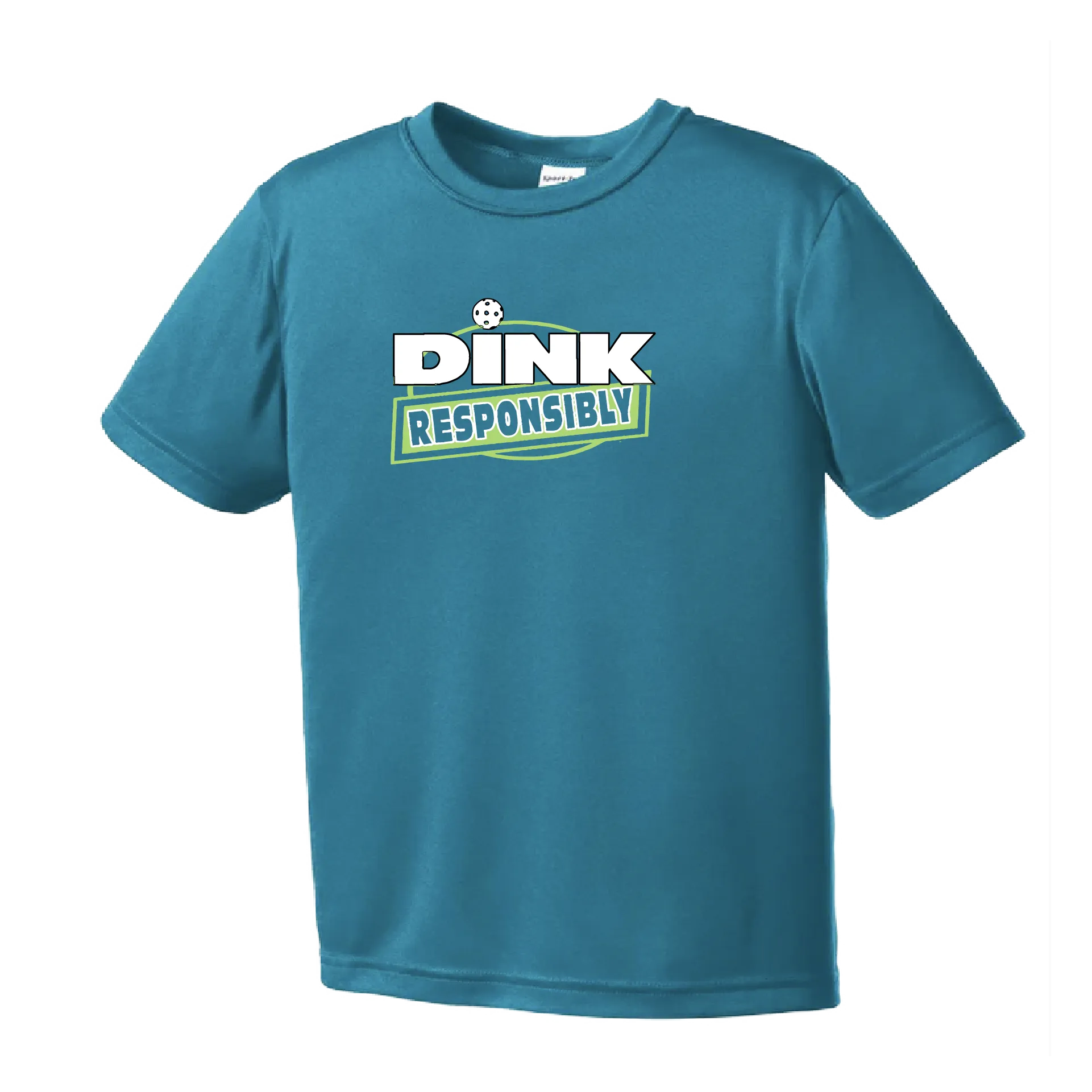 Dink Responsibly Pickleball | Youth Short Sleeve Athletic Shirt | 100% Polyester