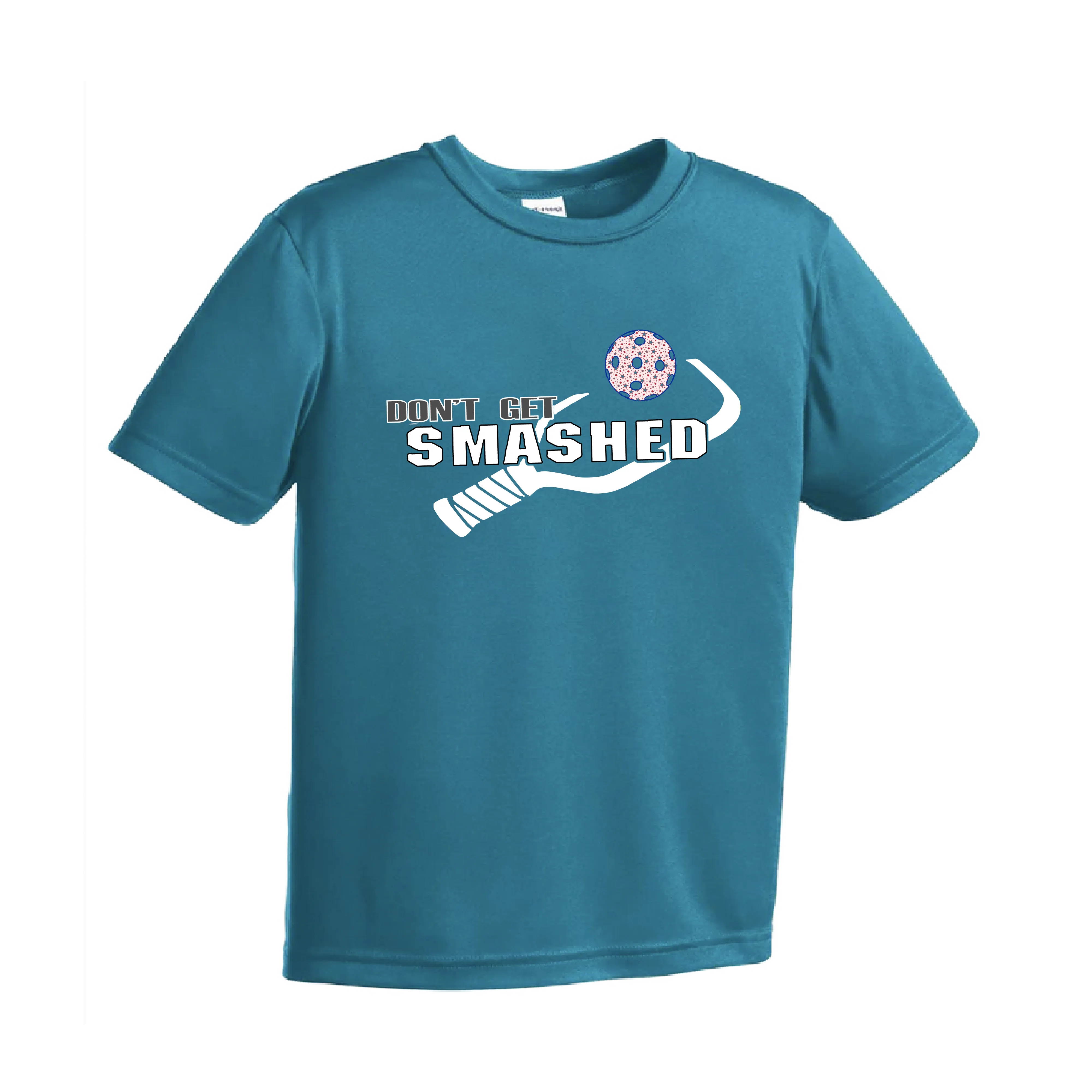 Don't Get Smashed (Patriotic Stars Pickleball) | Youth Short Sleeve Athletic Shirt | 100% Polyester