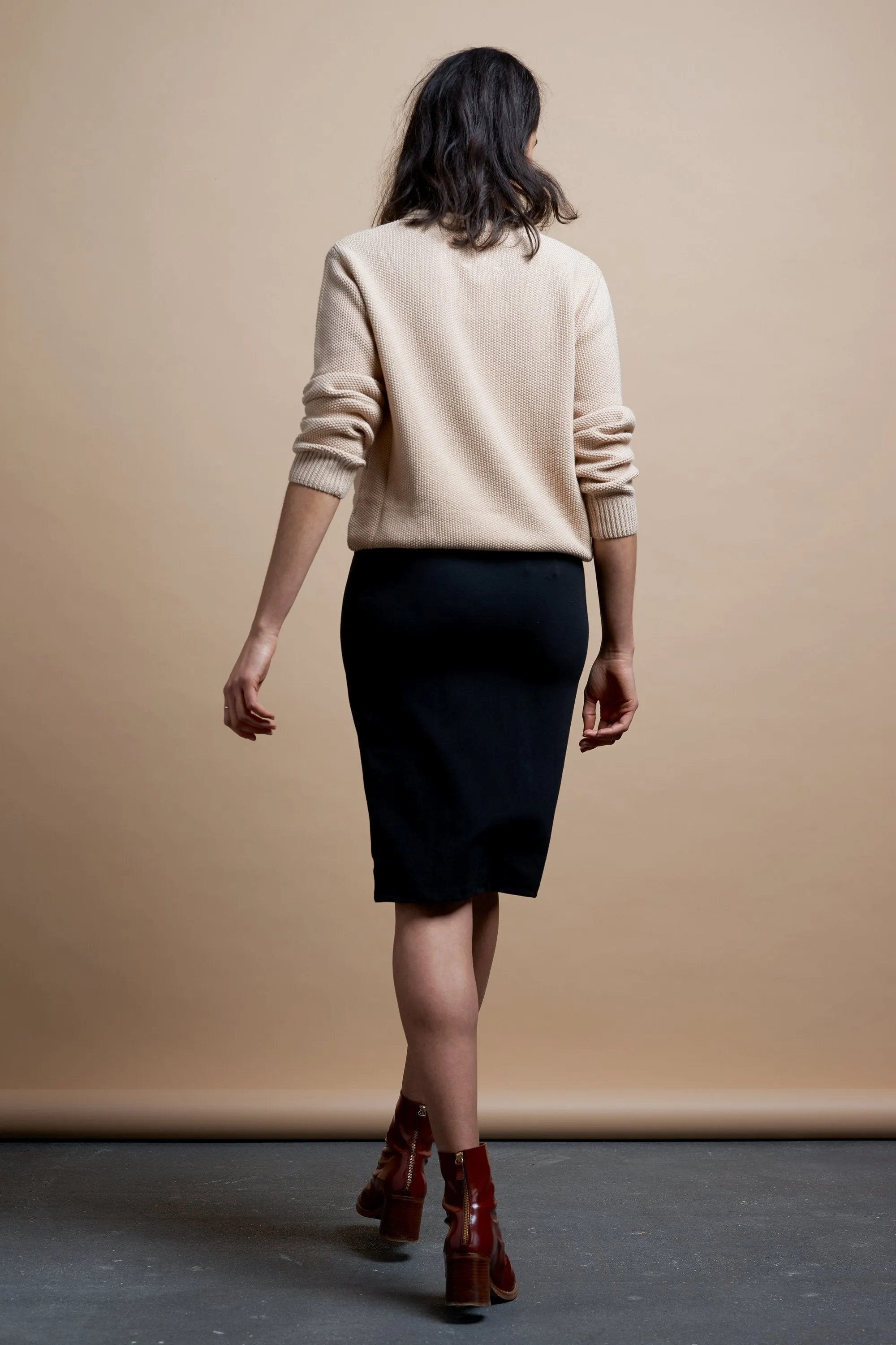 escape crew sweater beige <br> by Kowtow