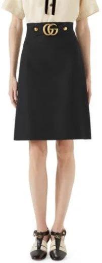 'GG' Logo Mini Skirt, Black