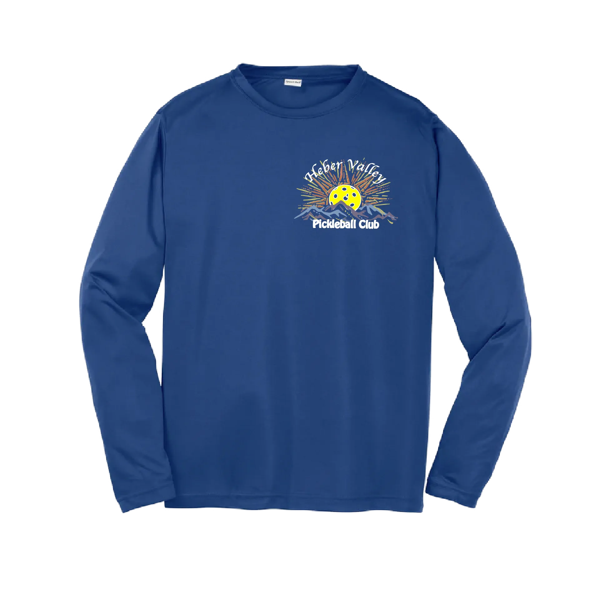 Heber Valley Pickleball Club (Small Design) | Youth Long Sleeve Athletic Shirt | 100% Polyester