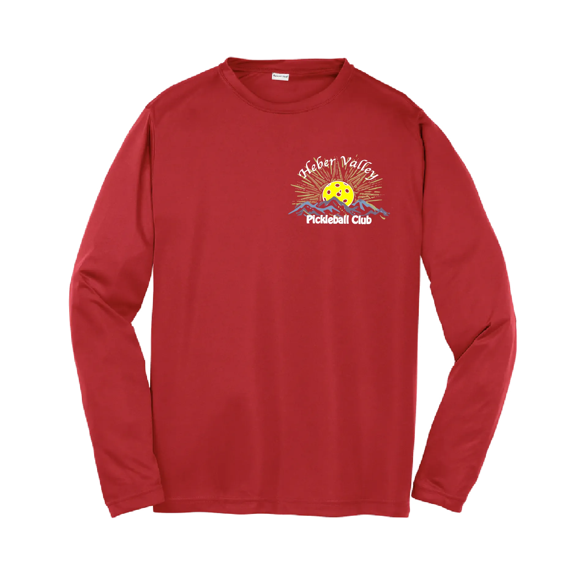 Heber Valley Pickleball Club (Small Design) | Youth Long Sleeve Athletic Shirt | 100% Polyester