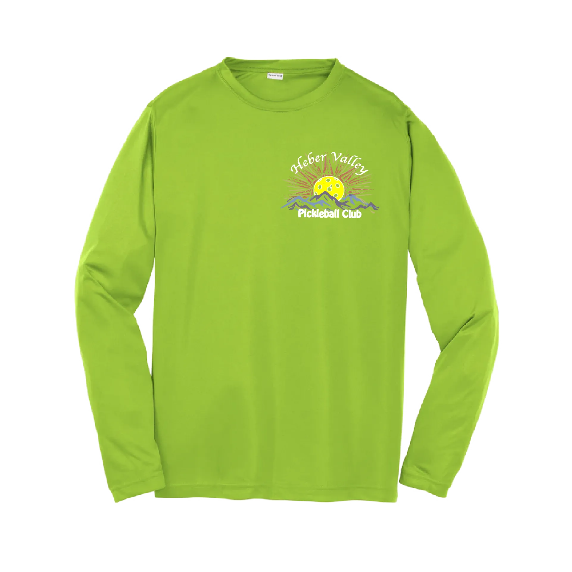 Heber Valley Pickleball Club (Small Design) | Youth Long Sleeve Athletic Shirt | 100% Polyester