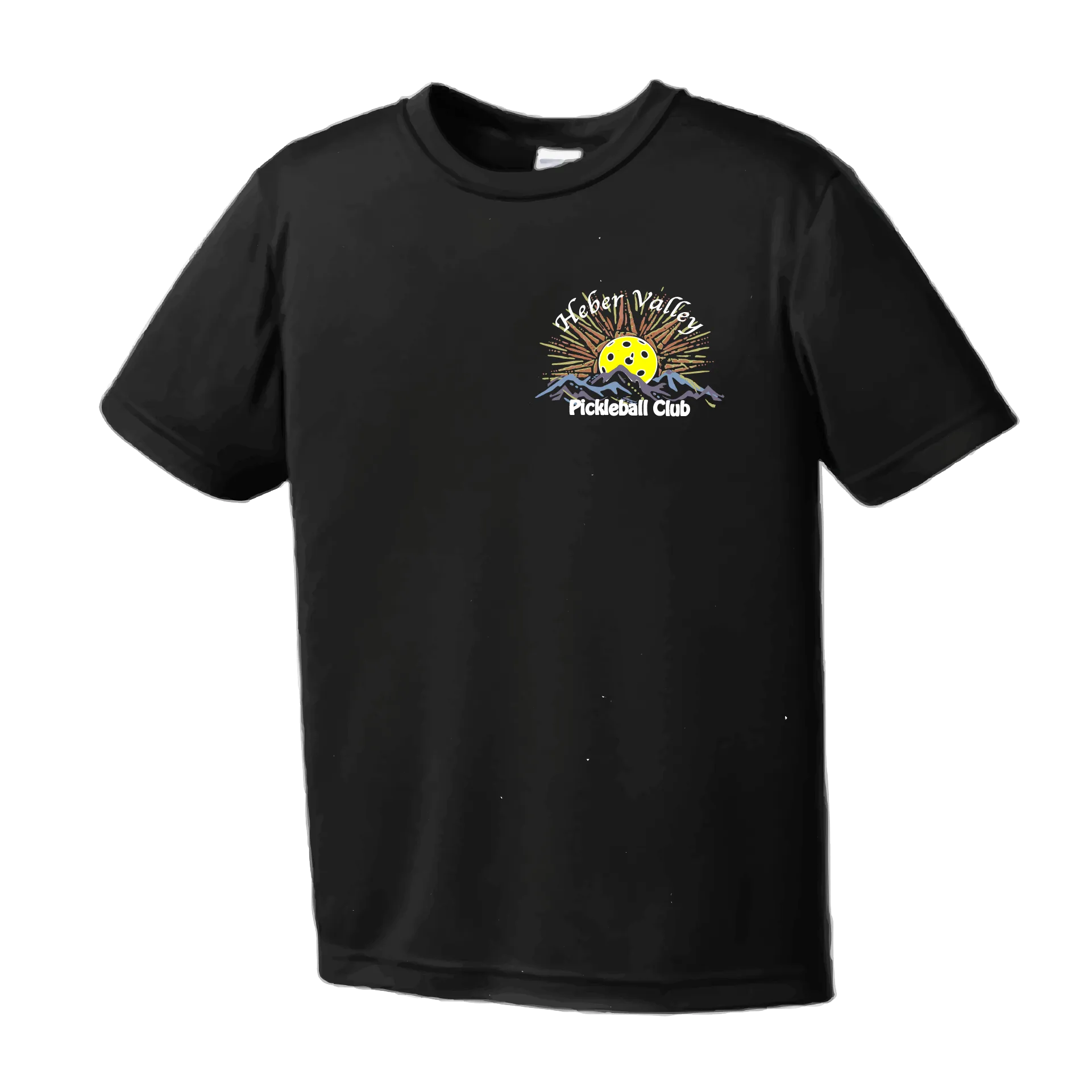 Heber Valley Pickleball Club (Small Design) | Youth Short Sleeve Athletic Shirt | 100% Polyester