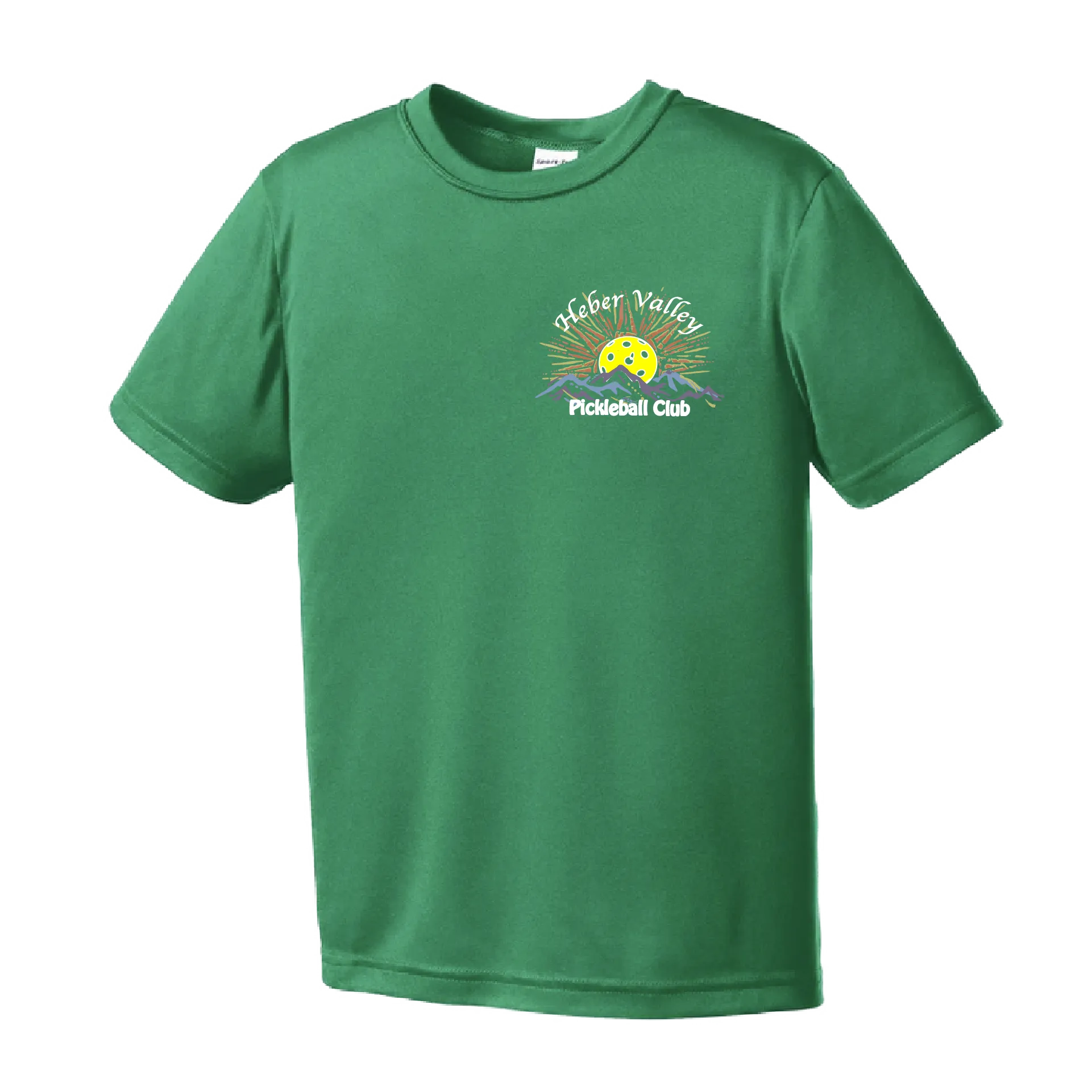 Heber Valley Pickleball Club (Small Design) | Youth Short Sleeve Athletic Shirt | 100% Polyester